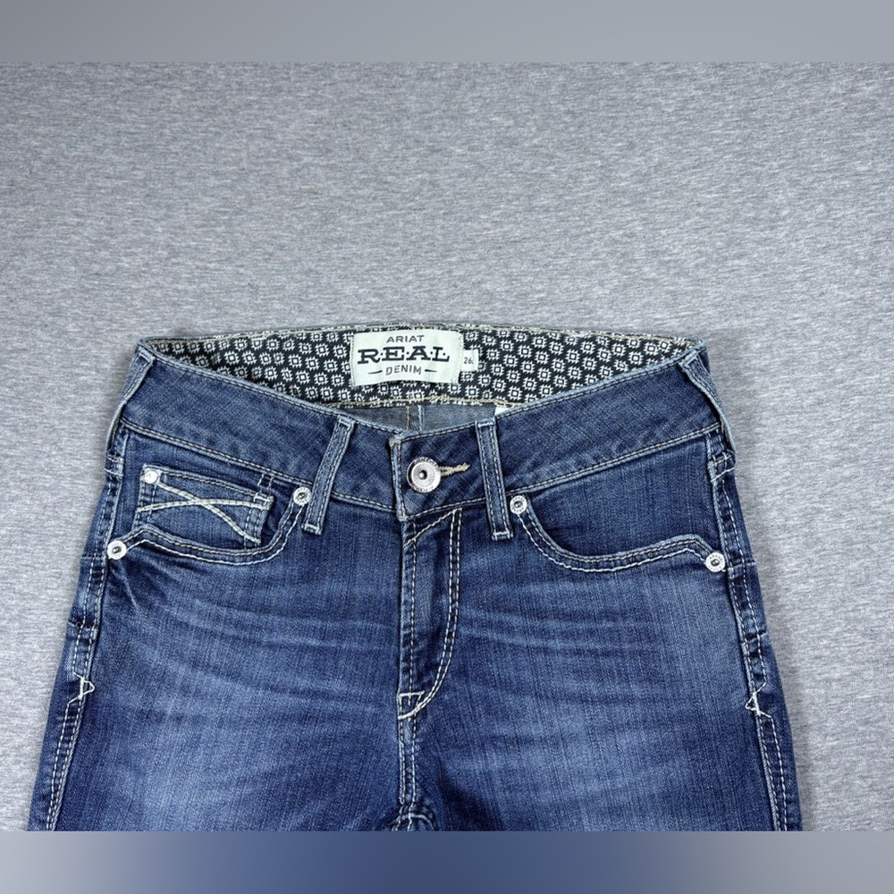 Ariat Real Skinny Jeans Women's 26L Blue Mid Rise Med Wash Stretchy Denim - Picture 3 of 7